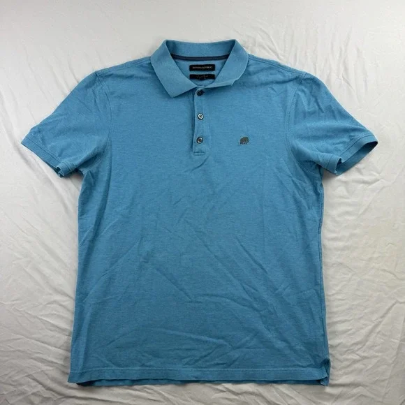 Banana Republic Polo Shirt Mens Large Blue Standard Fit Elephant Logo Preppy - Picture 2 of 8